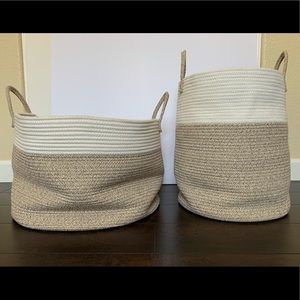OrganiHaus | Cotton Rope Storage Basket SET (XL & XXL- brwn & off-white)